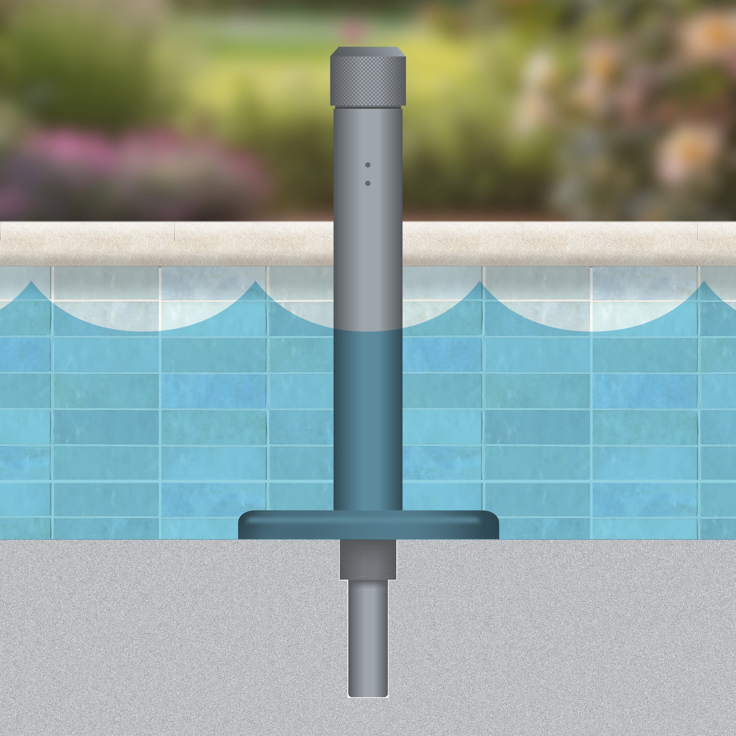 BAJAMATE in-pool sleeve adapter – premium aluminum and stainless steel adapter for umbrellas, tables, and poolside accessories