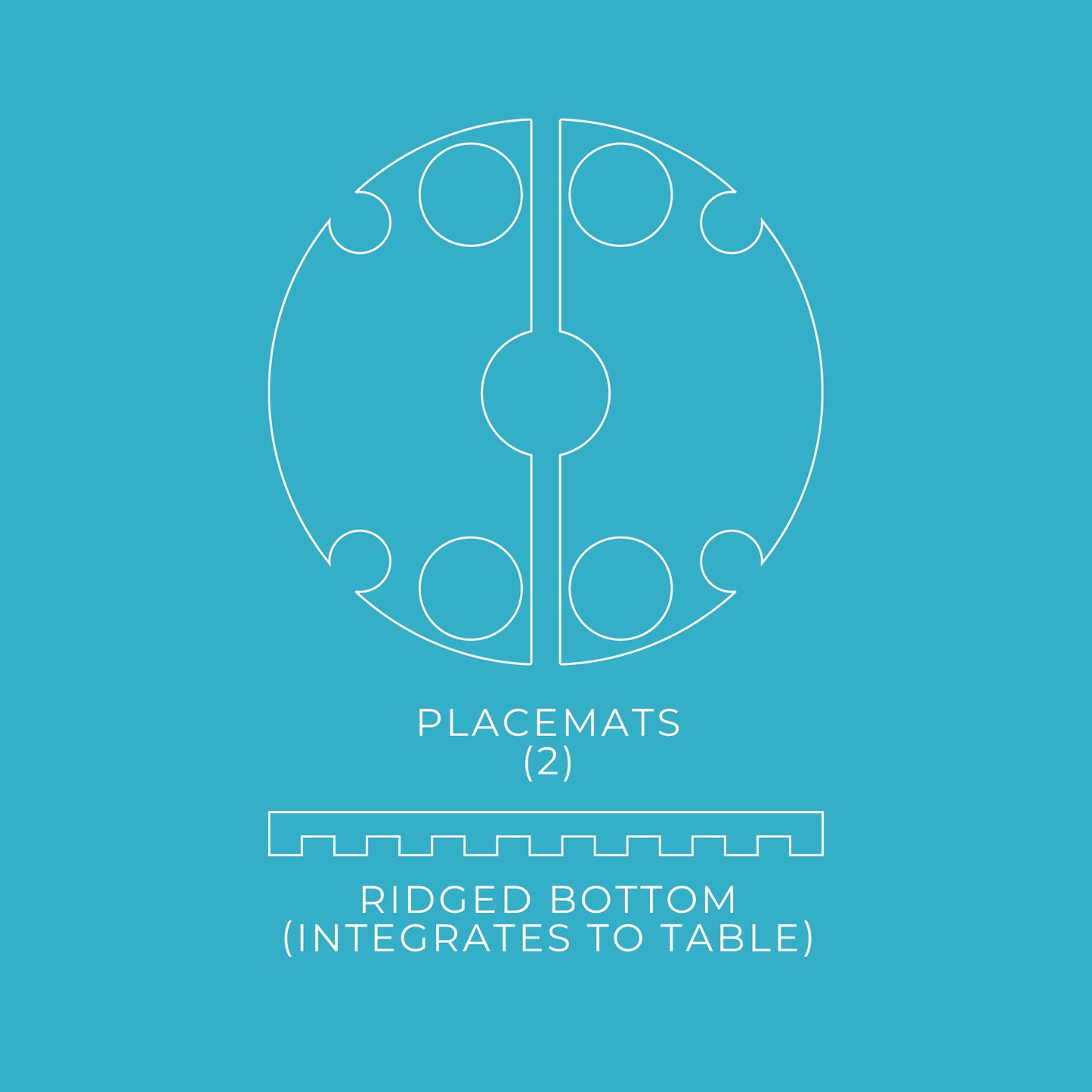 BAJAMATE Poolside Entertainment Table Colored Silicone Placemats