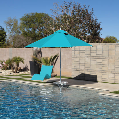 BAJAMATE high-quality in-pool red umbrella – durable UV-resistant luxury shade for Baja shelf, sun shelf, or poolside deck.
