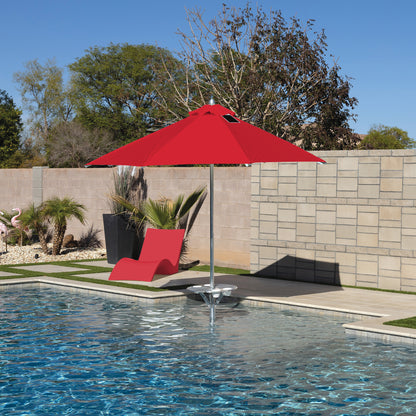 BAJAMATE high-quality in-pool red umbrella – durable UV-resistant luxury shade for Baja shelf, sun shelf, or poolside deck