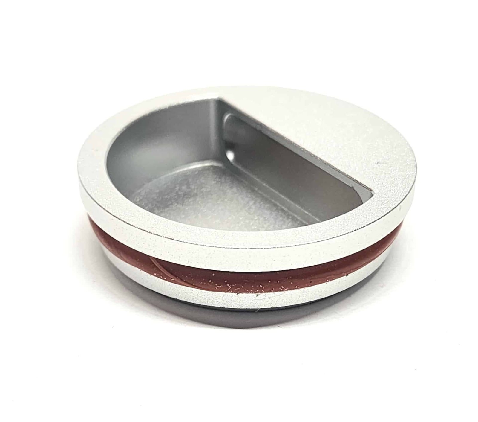 BajaMate Aluminum Deck Cap resting on white background, precision-fit cover designed for aluminum deck sleeve with brushed finish.