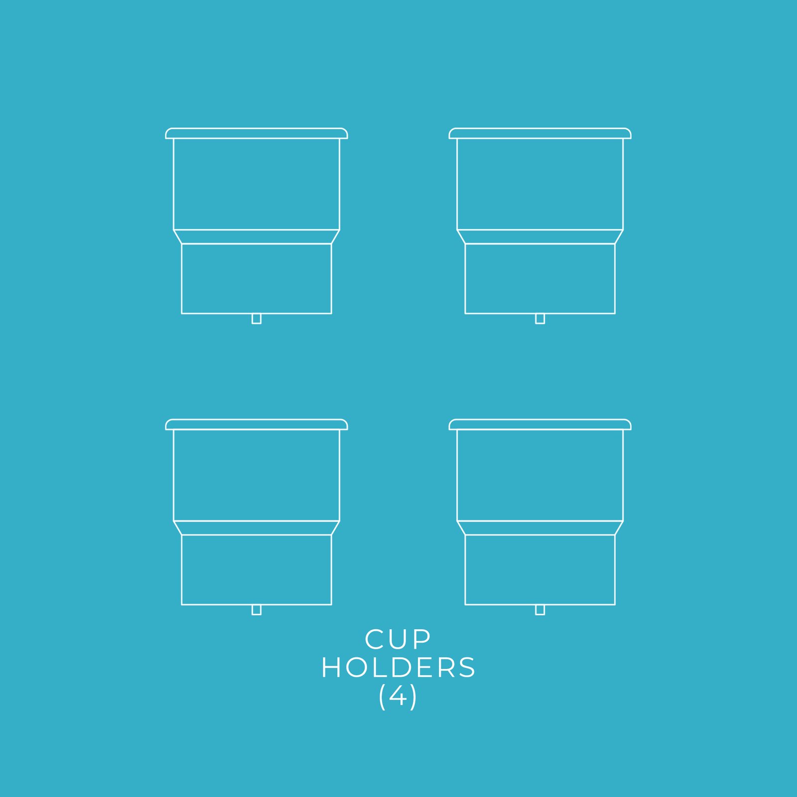 baja shelf cup holders – set of 4 silicone inserts that fit BajaMate tables