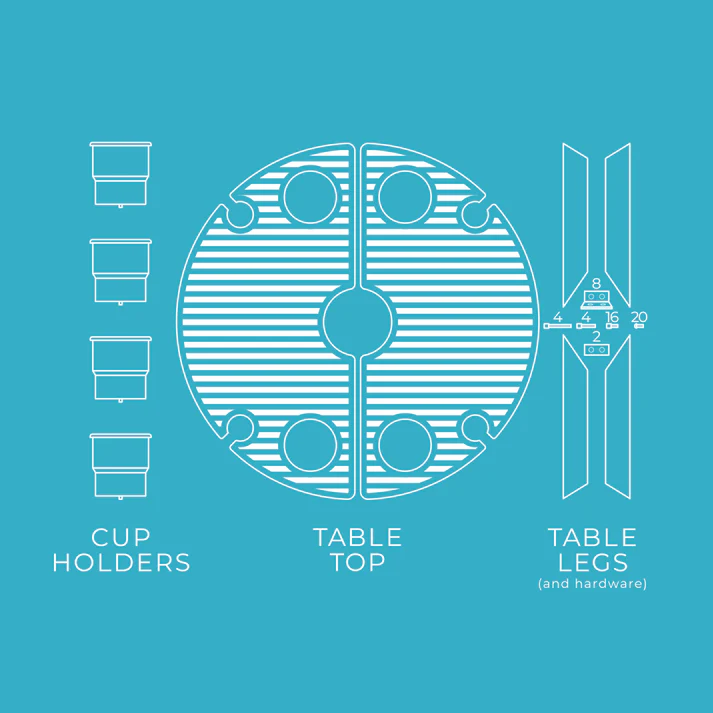 image shows the bajamate pool sleeve with the table top installed.