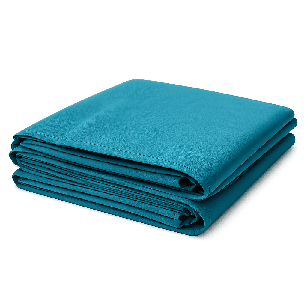 Folded teal replacement canopy fabric for BajaMate 10-foot, 12-foot, and 14-foot pool umbrellas.