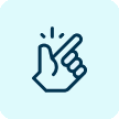 Hand snapping fingers icon symbolizing easy setup and quick installation