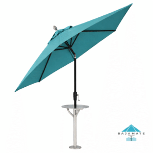 Side view of 12 ft tilt umbrella with all-aluminum frame and premium lift mechanism