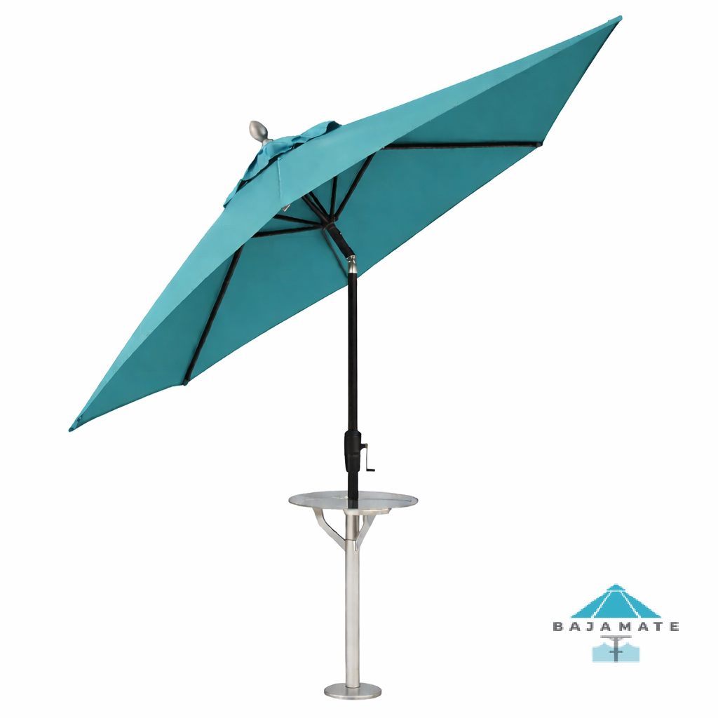 Side view of 12 ft tilt umbrella with all-aluminum frame and premium lift mechanism