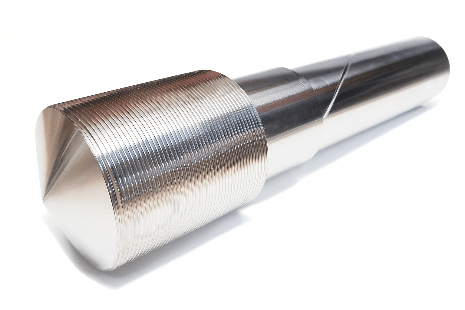BajaMate aluminum adapter pin with precision-machined threads and polished finish