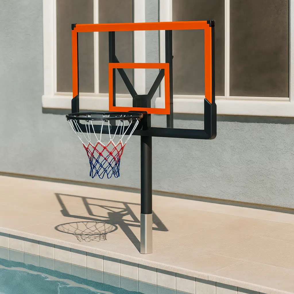 BajaMate sleeve adapter for 44-inch in-pool basketball hoop, durable aluminum for poolside and in-pool installation